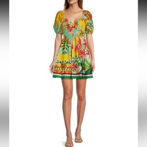 NWT Antonio Melani
Chappell Tropical Printed Smocked Babydoll Dress